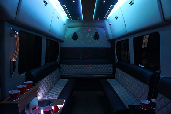 modest limo van interior