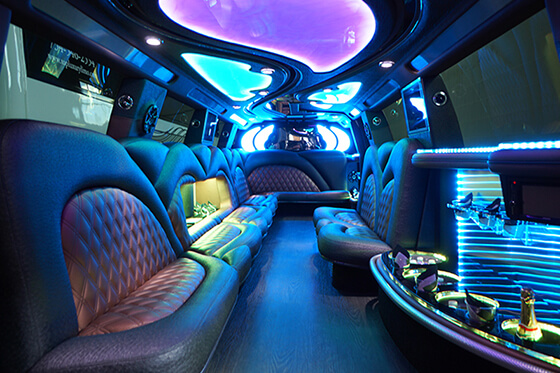stunning lights of a cadillac limo