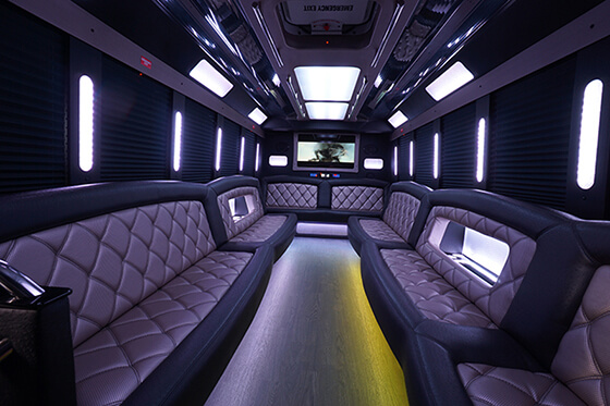 stunning limo bus seating